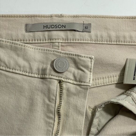 NWT Hudson Nico Mid-Rise Straight Ankle Jean with Slit Hem in Moonbeam Size 32 - Picture 8 of 13